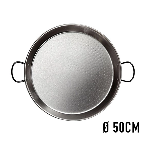 PAELLERA 50CM ACERO PULIDO 13 RACIONES