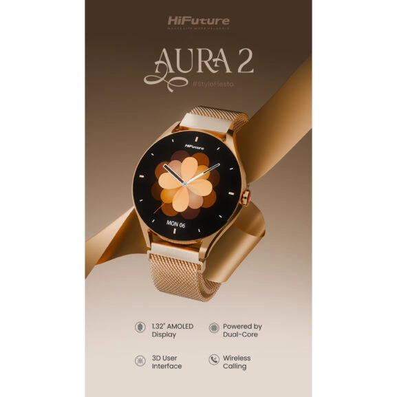 SMART WATCH AURA2 ORO ROSA HIFUTURE - Image 7