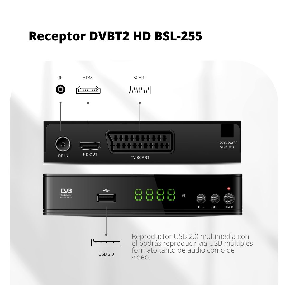 RECEPTOR TDT-T2 HD USB Y HDMI BELSON - Image 3