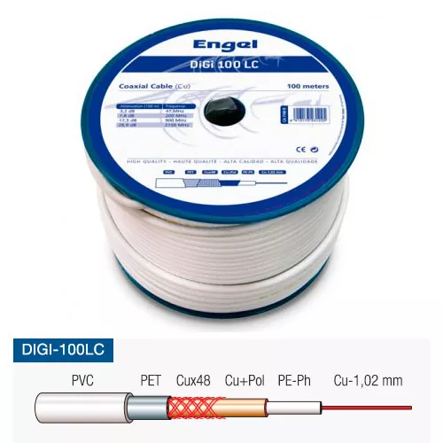 CABLE COAXIAL PROFESIONAL DIGI100 BLANCO