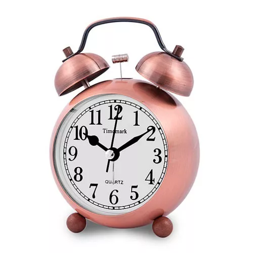 DESPERTADOR METAL CAMPANA DORADO