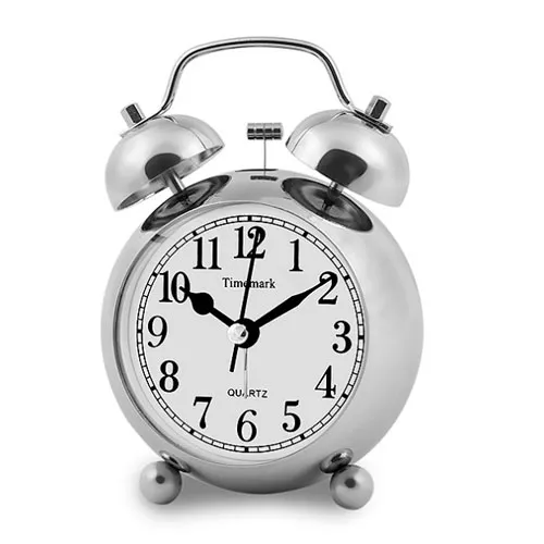 DESPERTADOR METAL CAMPANA PLATA