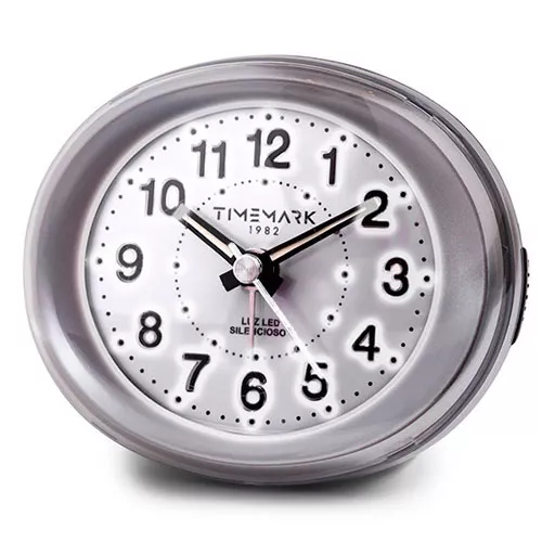 DESPERTADOR LUZ LED Y SNOOZE PLATA