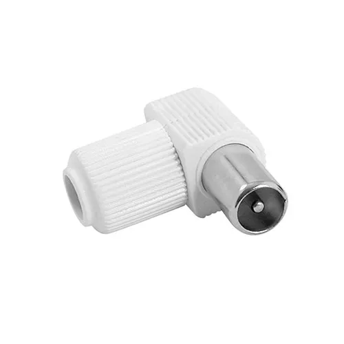 CONECTOR TV M D. 9.5MM. ACODADO A ROSCA