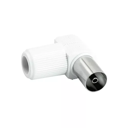 CONECTOR TV H D. 9.5MM. ACODADO A ROSCA