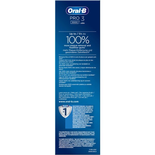 CEPILLO DENTAL PRO 3 3000 NEGRO ORAL B - Image 6