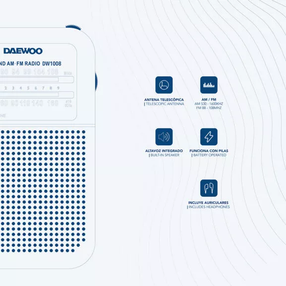 RADIO PORTATIL NEGRA CON ALTAVOZ DAEWOO - Image 5