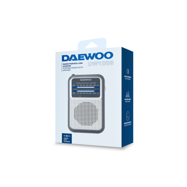 RADIO PORTATIL PLATA CON ALTAVOZ DAEWOO - Image 5