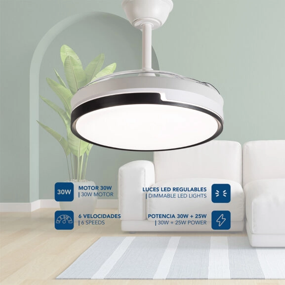 VENTILADOR TECHO 36" ASPAS RETRACTILES - Image 3