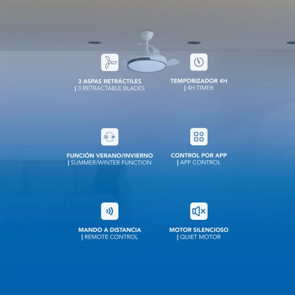 VENTILADOR TECHO 36" ASPAS RETRACTILES - Image 4