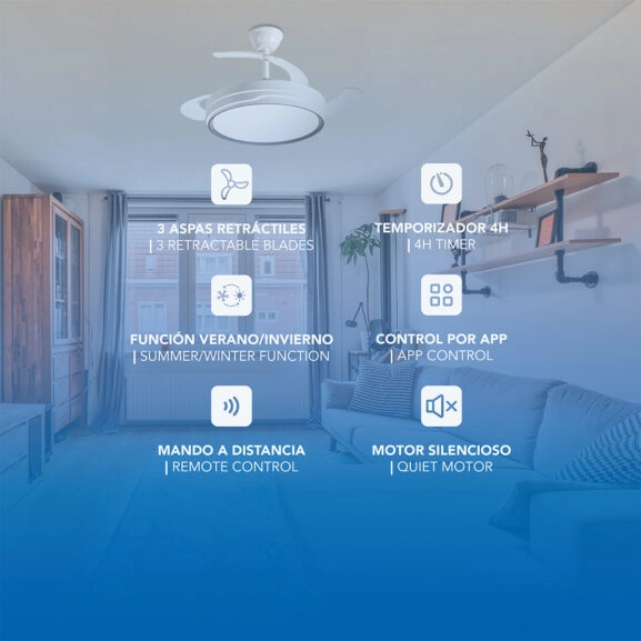 VENTILADOR TECHO 42" ASPAS RETRACTILES - Image 4