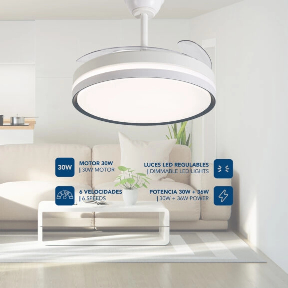 VENTILADOR TECHO 42" ASPAS RETRACTILES - Image 3