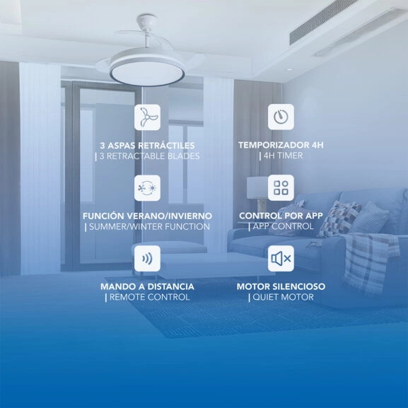 VENTILADOR TECHO 42" ASPAS RETRACTILES - Image 4