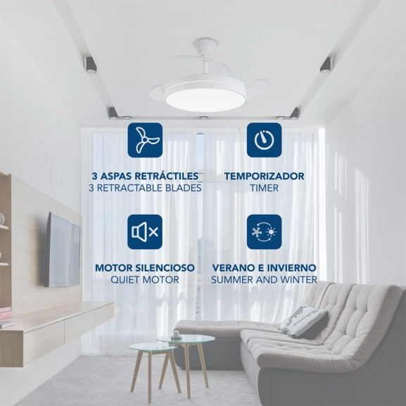 VENTILADOR TECHO 42" ASPAS RETRACTILES - Image 5