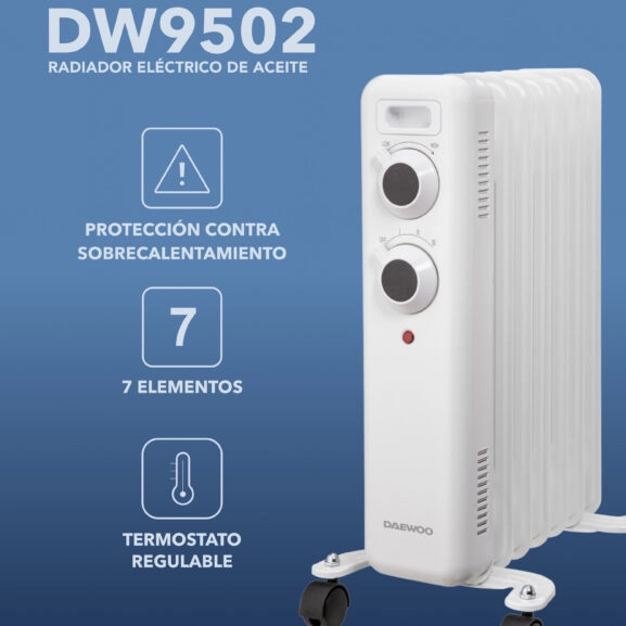 RADIADOR DE ACEITE 7 ELEMENTOS 1500W - Imagen 2