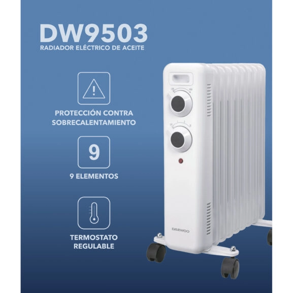 RADIADOR DE ACEITE 9 ELEMENTOS 2000W - Imagen 2