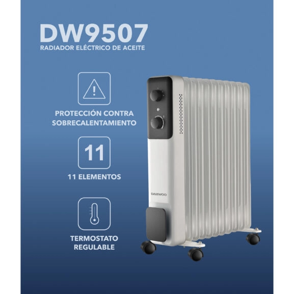 RADIADOR DE ACEITE 11 ELEMENTOS 2500W - Imagen 2