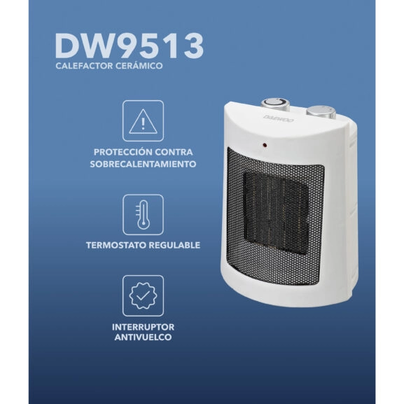 CALEFACTOR CERÁMICO PTC 1800w DAEWOO - Imagen 2