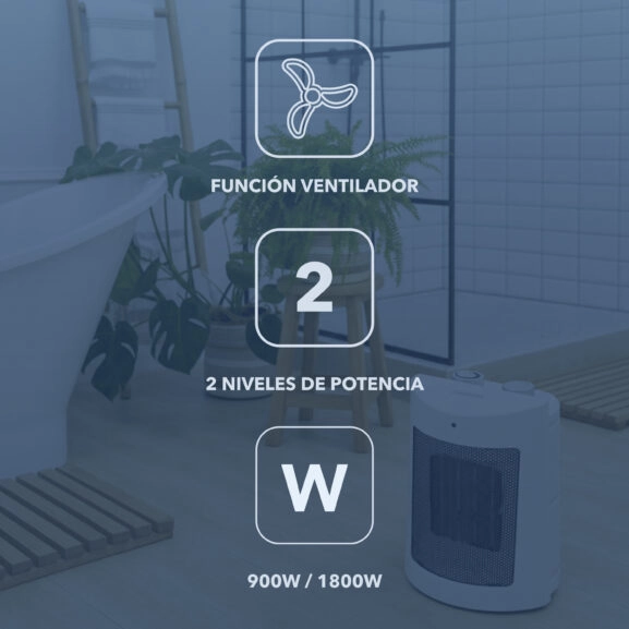 CALEFACTOR CERÁMICO PTC 1800w DAEWOO - Imagen 3