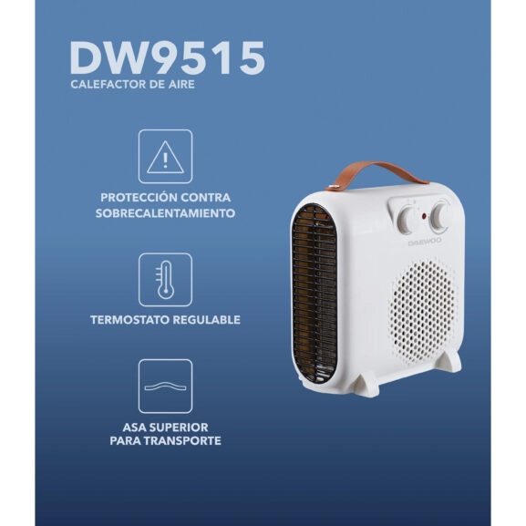 CALEFACTOR AIRE VERTICAL 2000W DAEWOO - Imagen 2