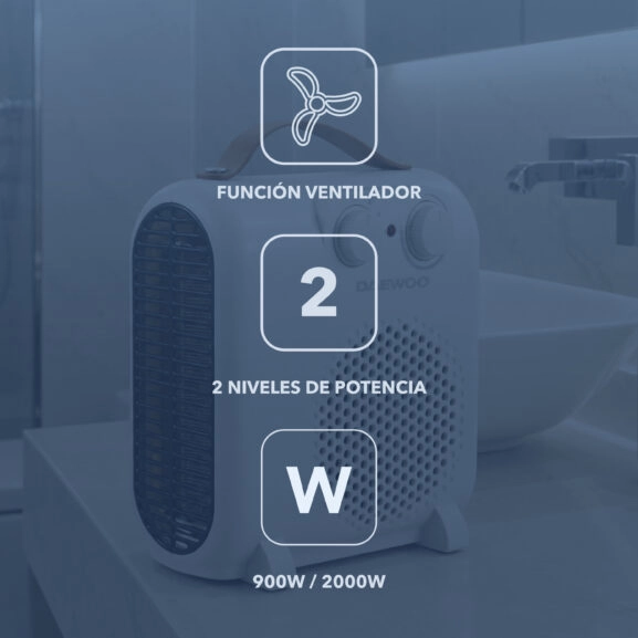 CALEFACTOR AIRE VERTICAL 2000W DAEWOO - Imagen 3