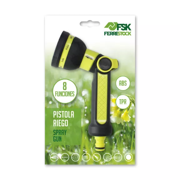PISTOLA DE RIEGO 8 FUNCIONES VERDE FSK - Image 5