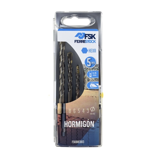 SET 5 BROCAS HEXA HORMIGÓN (3,4,5,6,8)