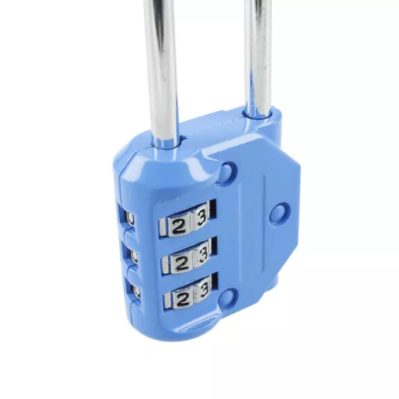 CANDADO COMBI.3 DÍG. ARCO ALTO AZUL - Image 4