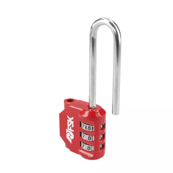 CANDADO COMBI.3 DÍG. ARCO ALTO ROJO - Image 2