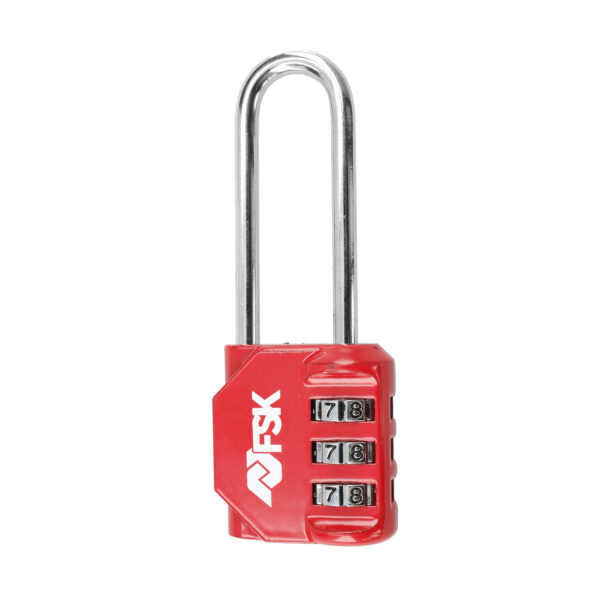 CANDADO COMBI.3 DÍG. ARCO ALTO ROJO - Image 3