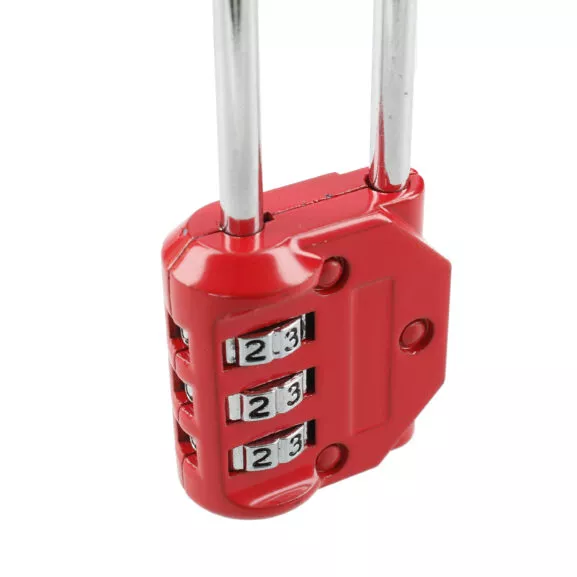 CANDADO COMBI.3 DÍG. ARCO ALTO ROJO - Image 4