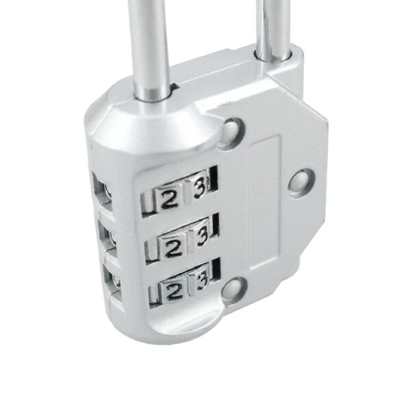 CANDADO COMBI.3 DÍG. ARCO ALTO PLATA - Image 4