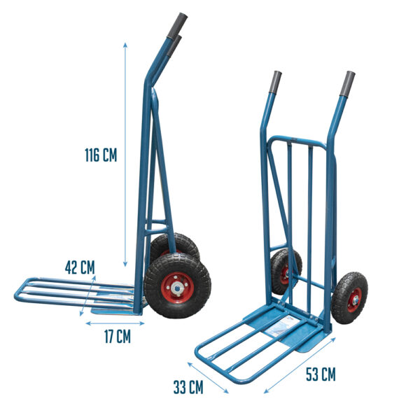 CARRETILLA DOBLE PLATAFORMA ACERO 250KG - Image 3