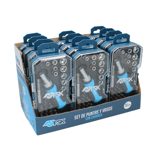 SET PUNTAS 35 PCS DESTOR.CARRACA 1UNID.