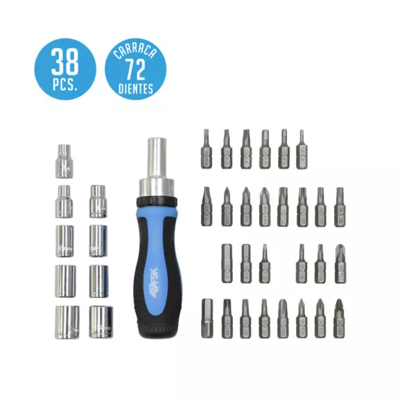 SET PUNTAS CON MANGO CON CARRACA 38 PCS. - Image 3