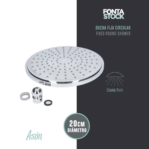 DUCHA FIJA CIRCULAR "ASÓN" 20 CM Ø - Image 2