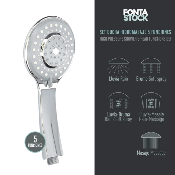 SET DUCHA 5 POSICIONES-SOPORTE Y FLEXO - Image 2