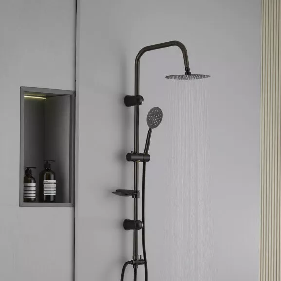 DUCHA VERTICAL SIN GRIFO NEGRA FNK - Image 9