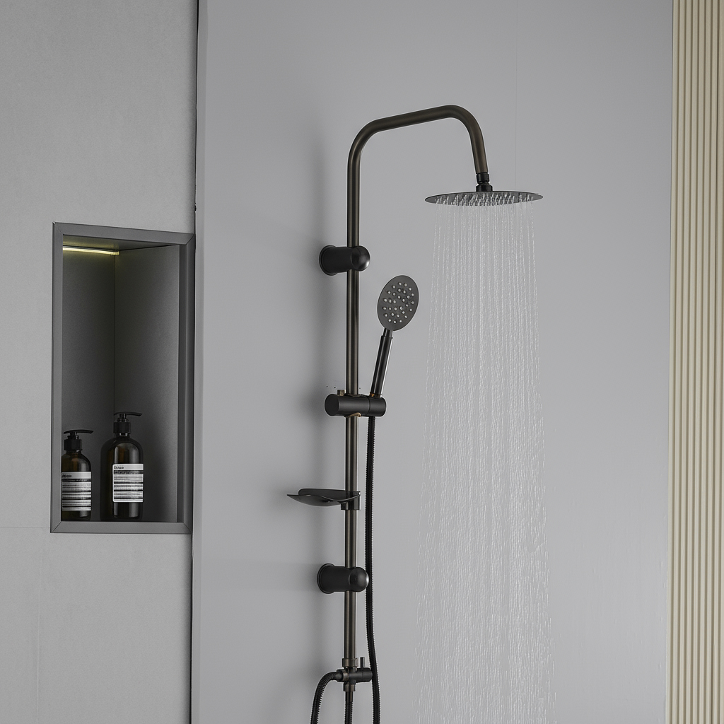 DUCHA VERTICAL SIN GRIFO NEGRA FNK - Image 10