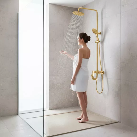 DUCHA VERTICAL SIN GRIFO DORADA FNK - Image 9