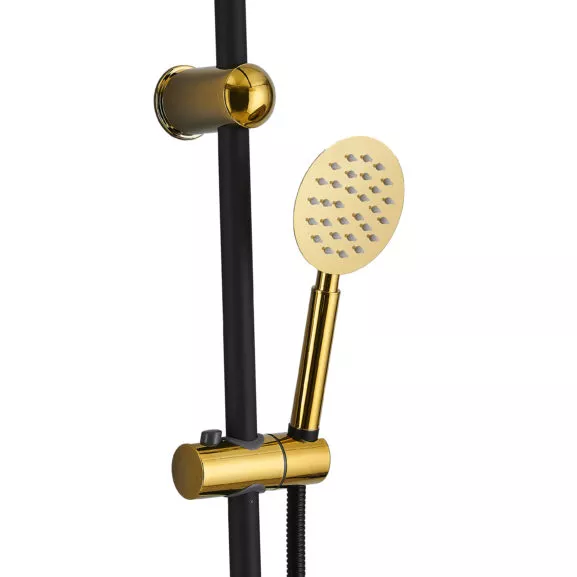 DUCHA VERTICAL SIN GRIFO NEGRA-DORADA - Image 2