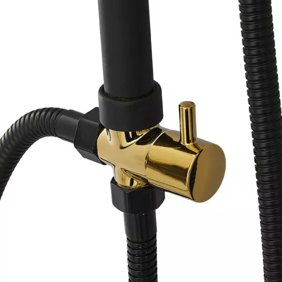 DUCHA VERTICAL SIN GRIFO NEGRA-DORADA - Image 3