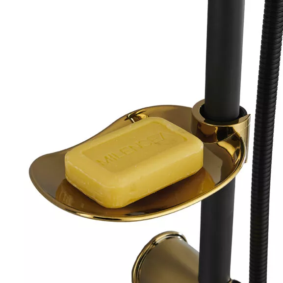 DUCHA VERTICAL SIN GRIFO NEGRA-DORADA - Image 5