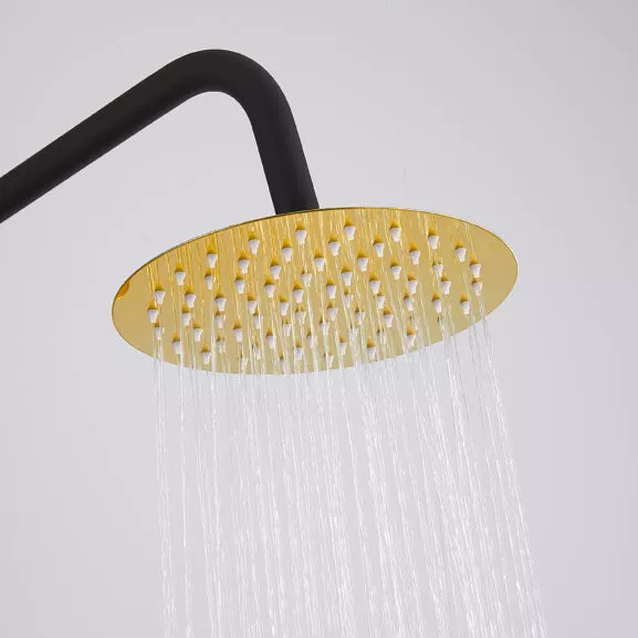 DUCHA VERTICAL SIN GRIFO NEGRA-DORADA - Image 7