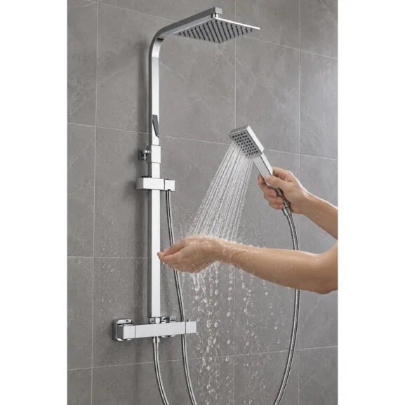 DUCHA TERMOSTÁTICA COMPLETA CROMADA FNK - Imagen 11