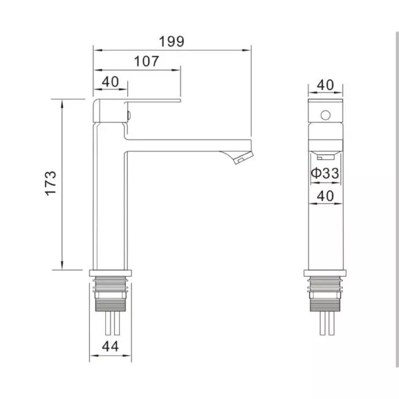 GRIFO MONOMANDO NEGRO LAVABO FNK - Image 6