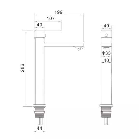 GRIFO MONOMANDO NEGRO LAVABO ALTO - Image 6