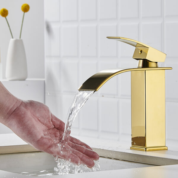 GRIFO MONOMANDO DORADO LAVABO FNK - Image 9