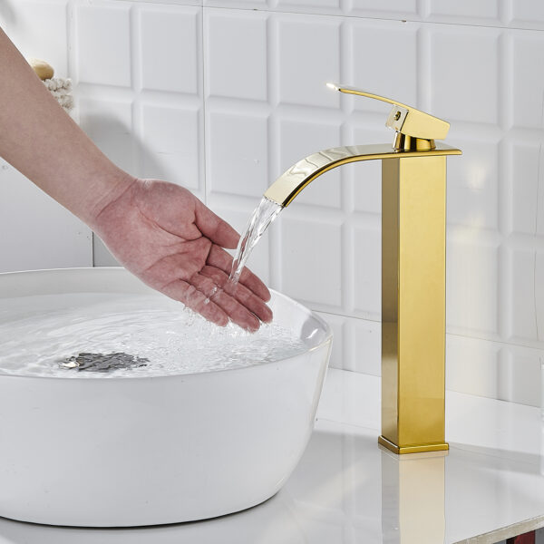 GRIFO MONOMANDO DORADO LAVABO ALTO FNK - Image 9