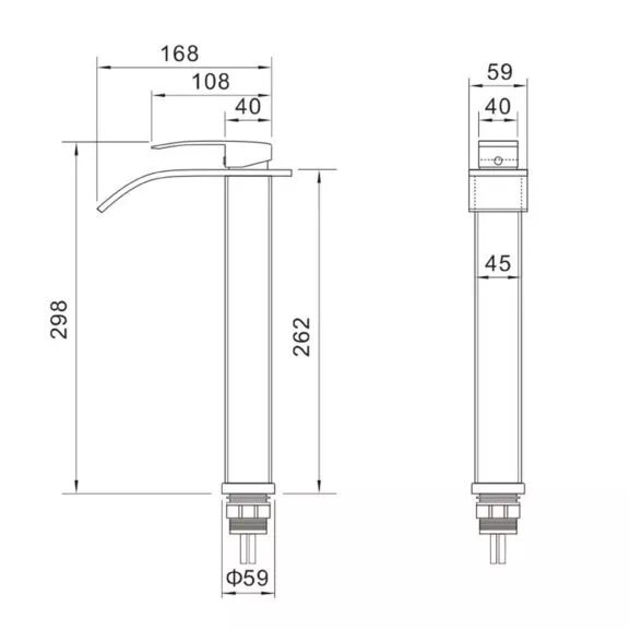GRIFO MONOMANDO DORADO LAVABO ALTO FNK - Image 9